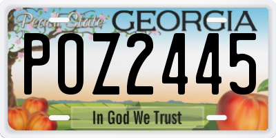 GA license plate POZ2445