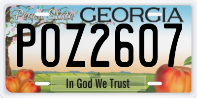 GA license plate POZ2607
