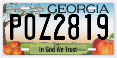 GA license plate POZ2819