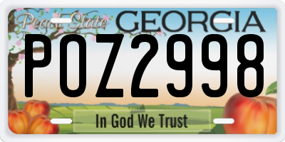 GA license plate POZ2998