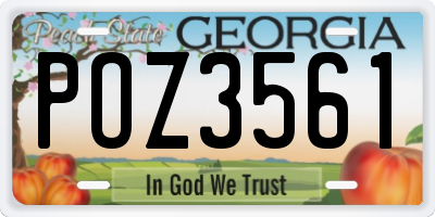 GA license plate POZ3561