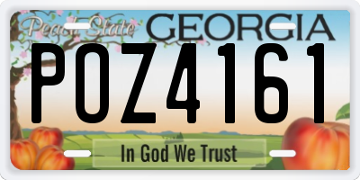 GA license plate POZ4161