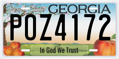 GA license plate POZ4172