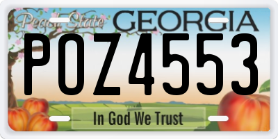 GA license plate POZ4553