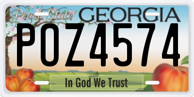 GA license plate POZ4574