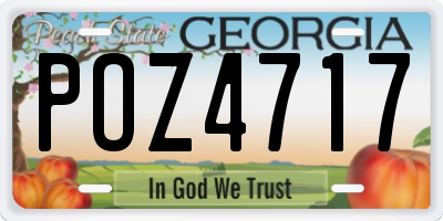 GA license plate POZ4717