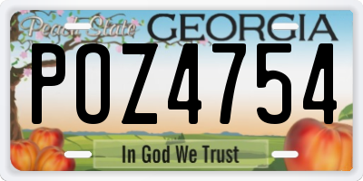 GA license plate POZ4754