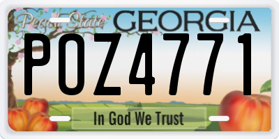 GA license plate POZ4771