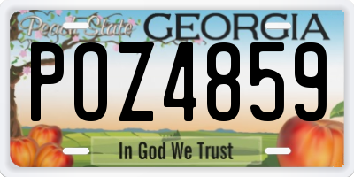 GA license plate POZ4859