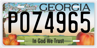 GA license plate POZ4965