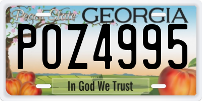 GA license plate POZ4995