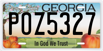 GA license plate POZ5327