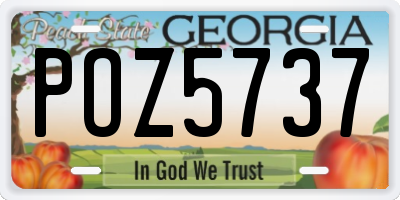 GA license plate POZ5737