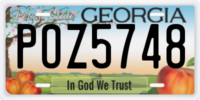GA license plate POZ5748
