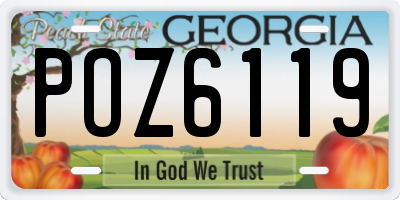 GA license plate POZ6119