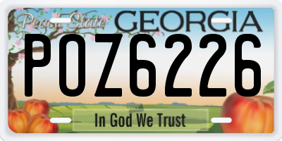 GA license plate POZ6226