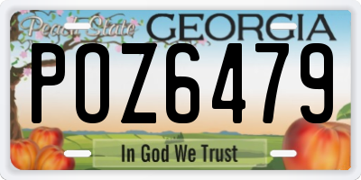 GA license plate POZ6479