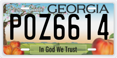 GA license plate POZ6614