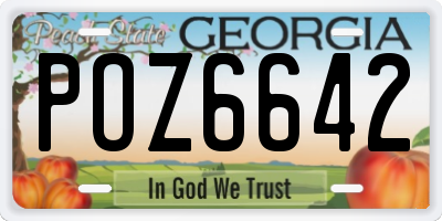 GA license plate POZ6642
