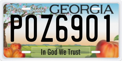 GA license plate POZ6901