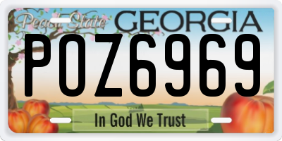 GA license plate POZ6969