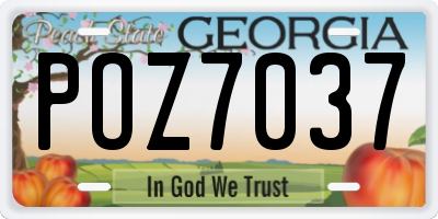 GA license plate POZ7037