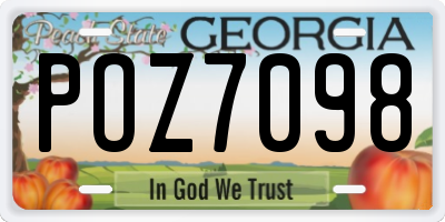 GA license plate POZ7098