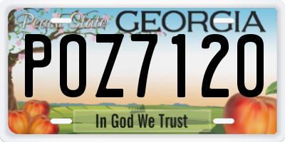 GA license plate POZ7120