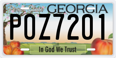GA license plate POZ7201