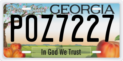 GA license plate POZ7227
