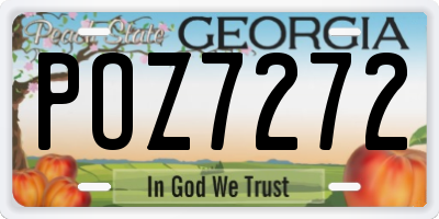 GA license plate POZ7272