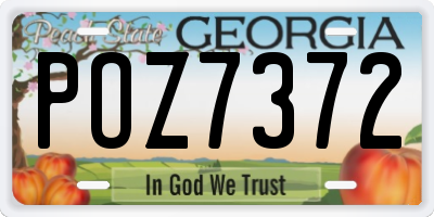 GA license plate POZ7372