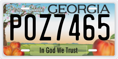 GA license plate POZ7465