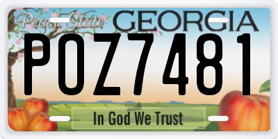 GA license plate POZ7481