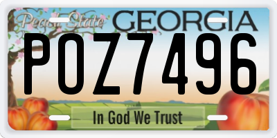 GA license plate POZ7496