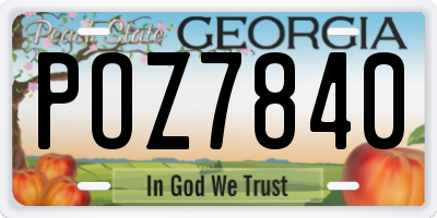 GA license plate POZ7840