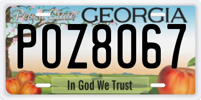 GA license plate POZ8067