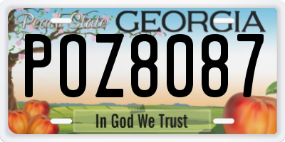 GA license plate POZ8087
