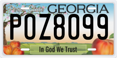 GA license plate POZ8099