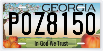 GA license plate POZ8150