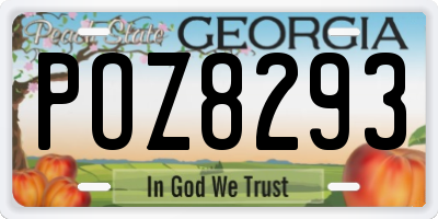 GA license plate POZ8293