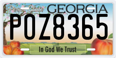 GA license plate POZ8365
