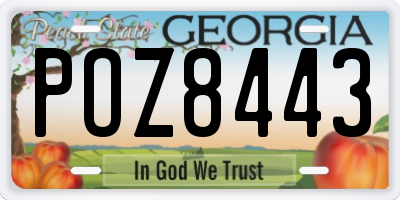 GA license plate POZ8443