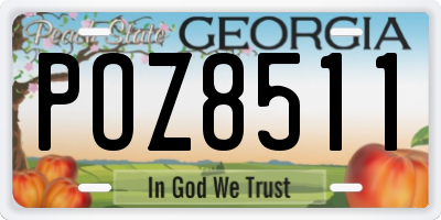 GA license plate POZ8511