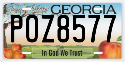 GA license plate POZ8577
