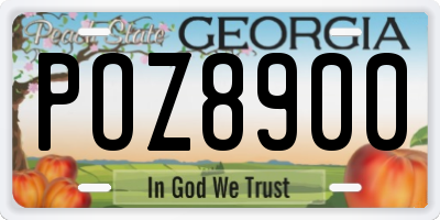 GA license plate POZ8900