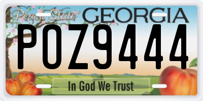 GA license plate POZ9444