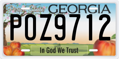 GA license plate POZ9712