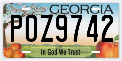 GA license plate POZ9742