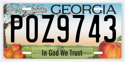 GA license plate POZ9743